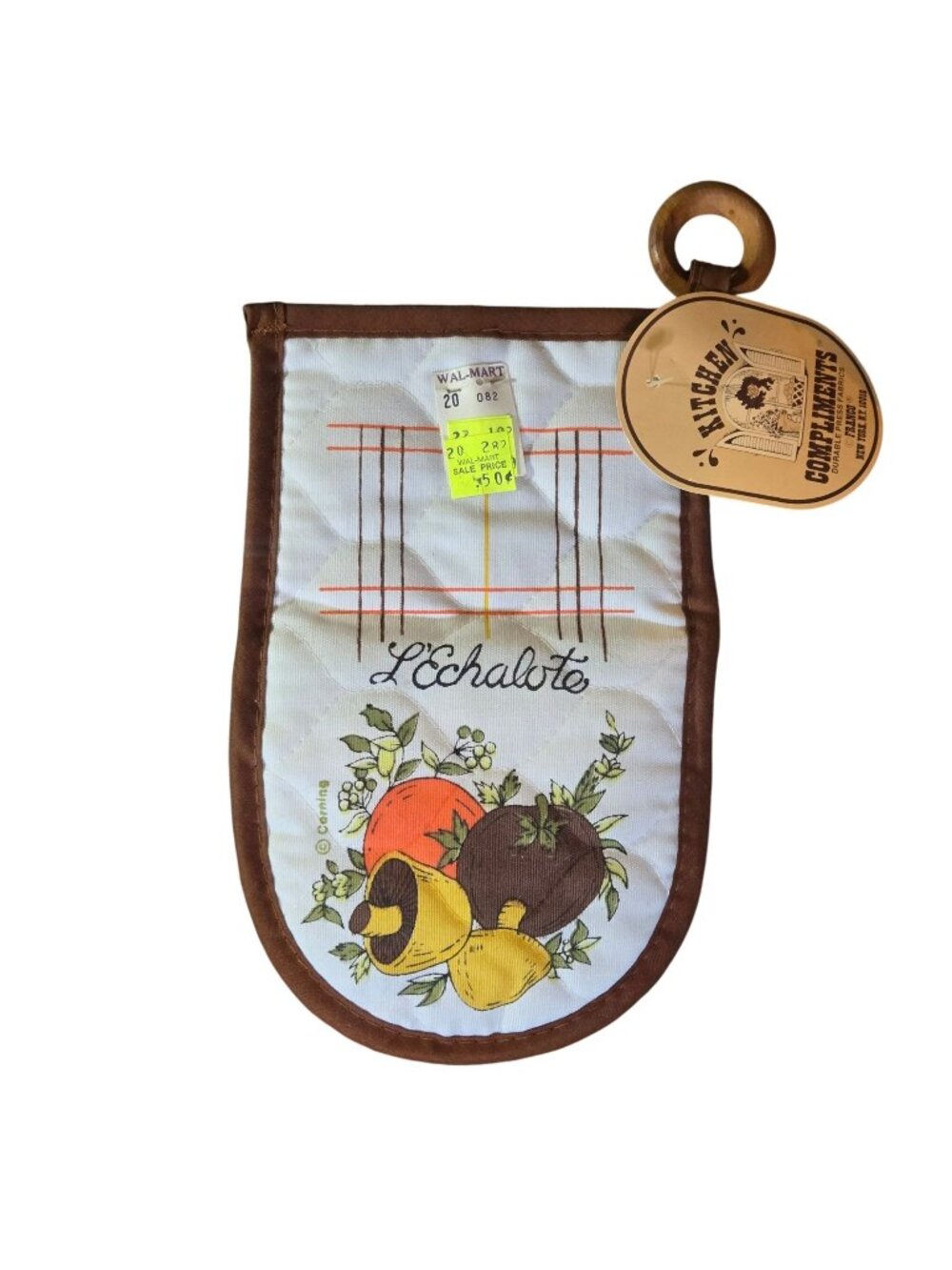Vintage Spice Of Life Oven Mitt Corning Ware NOS Retro Kitchen Compliments
